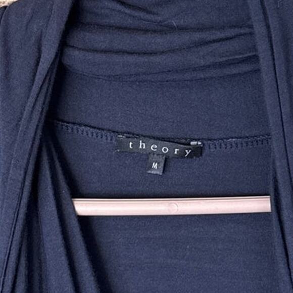 Theory Navy Blue Tank Top Deep V-Neck Size Medium - Picture 3 of 9
